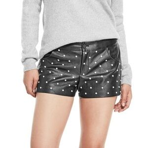 NEW GUESS Rocky Embellished Moto Shorts SZ 6